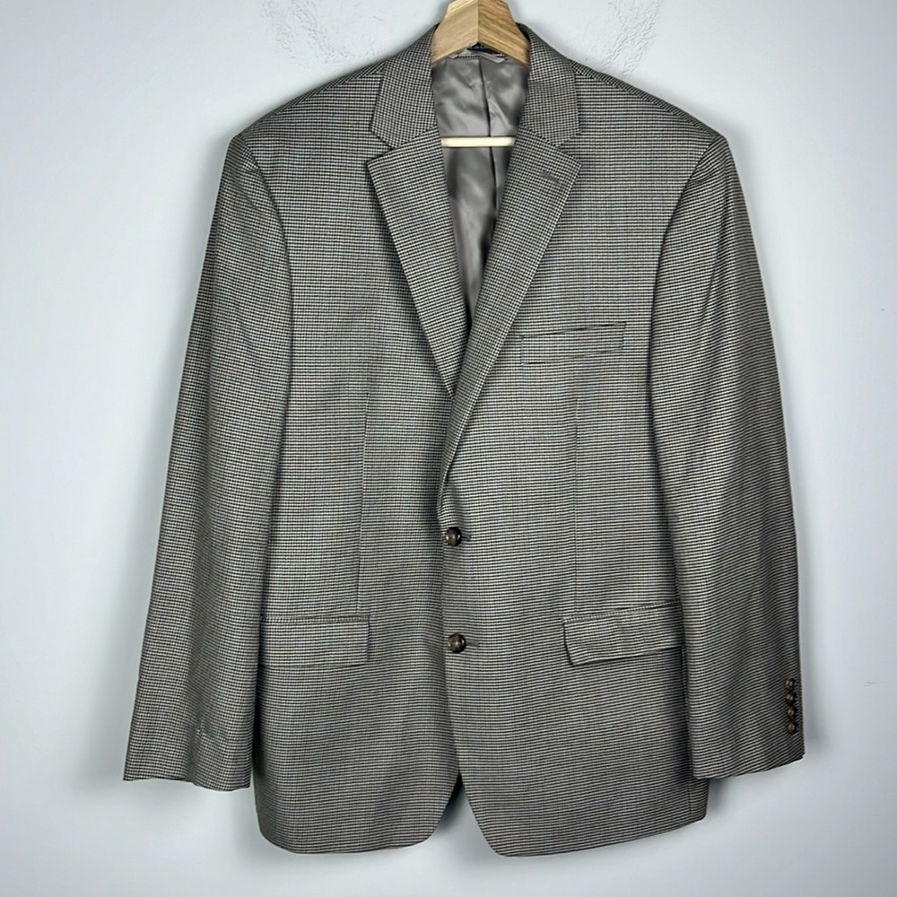 Lauren Ralph Lauren Mens 43R Polyesters Viscose Blend Tan and Black Blazer